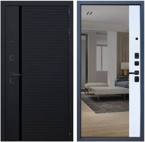 Дверь стальная Бронекс YoDoors-11 Черная шагрень/Черный муар-Velluto Bianco Дверь стальная Бронекс YoDoors-11 Черная шагрень/Черный муар-Velluto Bianco