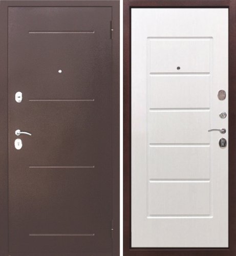 Входная дверь 7,5 см Гарда медный антик Белый ясень в квартиру Входная дверь 7,5 см Гарда медный антик Белый ясень в квартиру